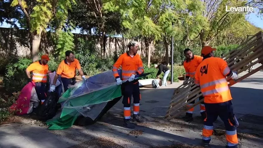 Desalojo de personas sin hogar del Parc Central