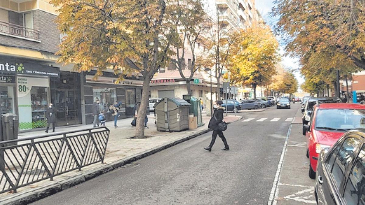 Viandantes en la avenida Príncipe de Asturias de Zamora.