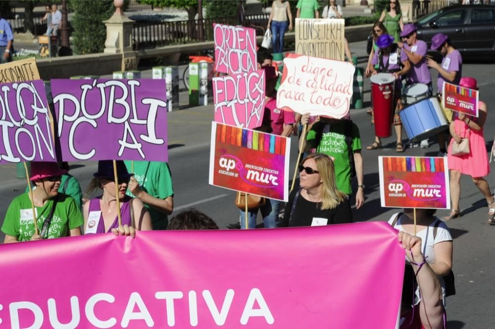 La protesta de educación en Murcia, en imágenes