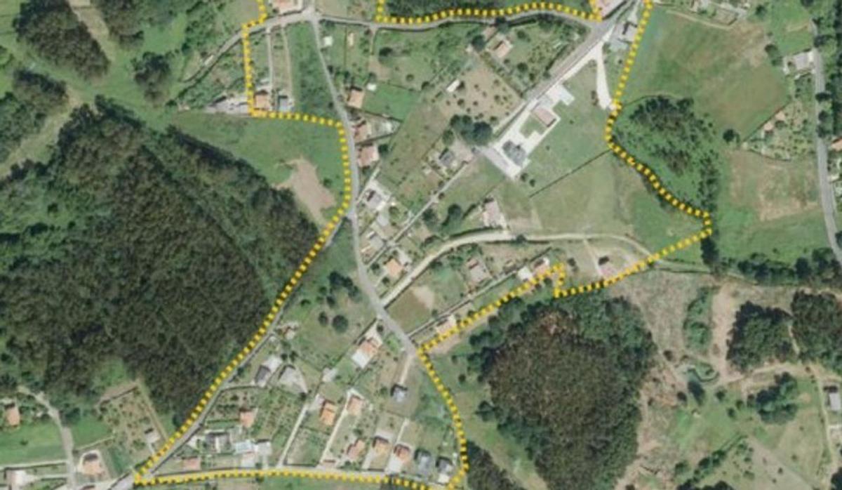 Ámbito de la urbanización de A Cañota, en Sada.