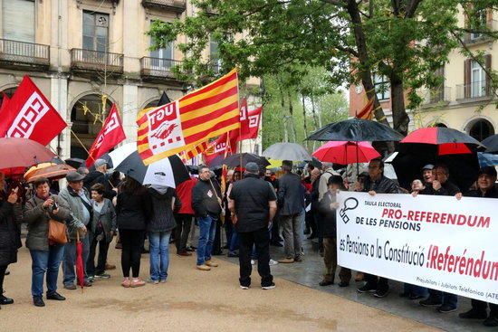 Manifestació pensionistes Girona