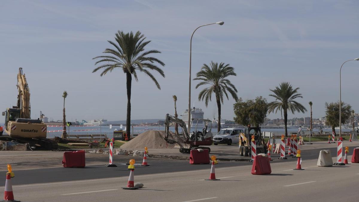 Retenciones en el Passeig Marítim por las obras del colector del Baluard del Príncep