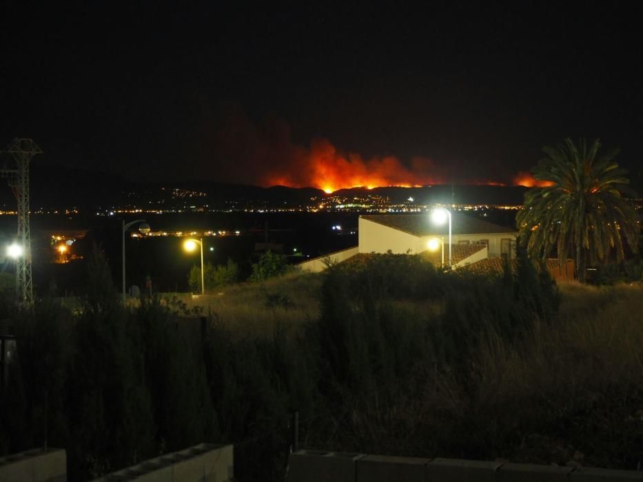 Incendio forestal en Carcaixent