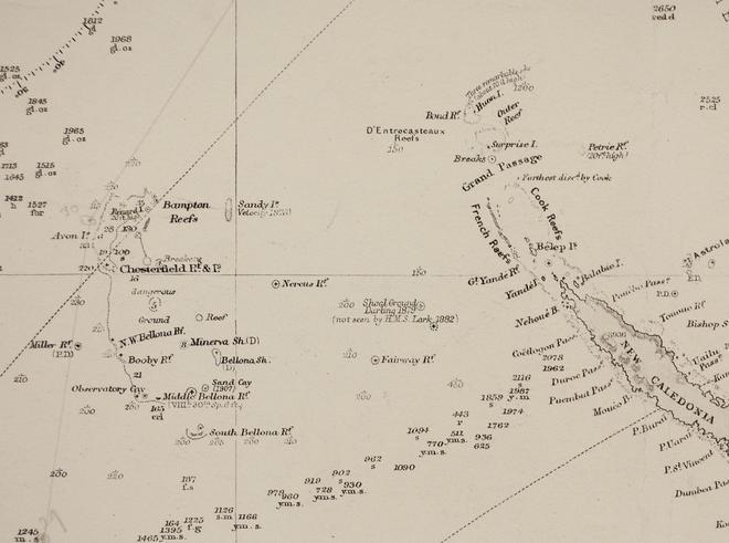 Antiguo mapa que muestra Sandy Island