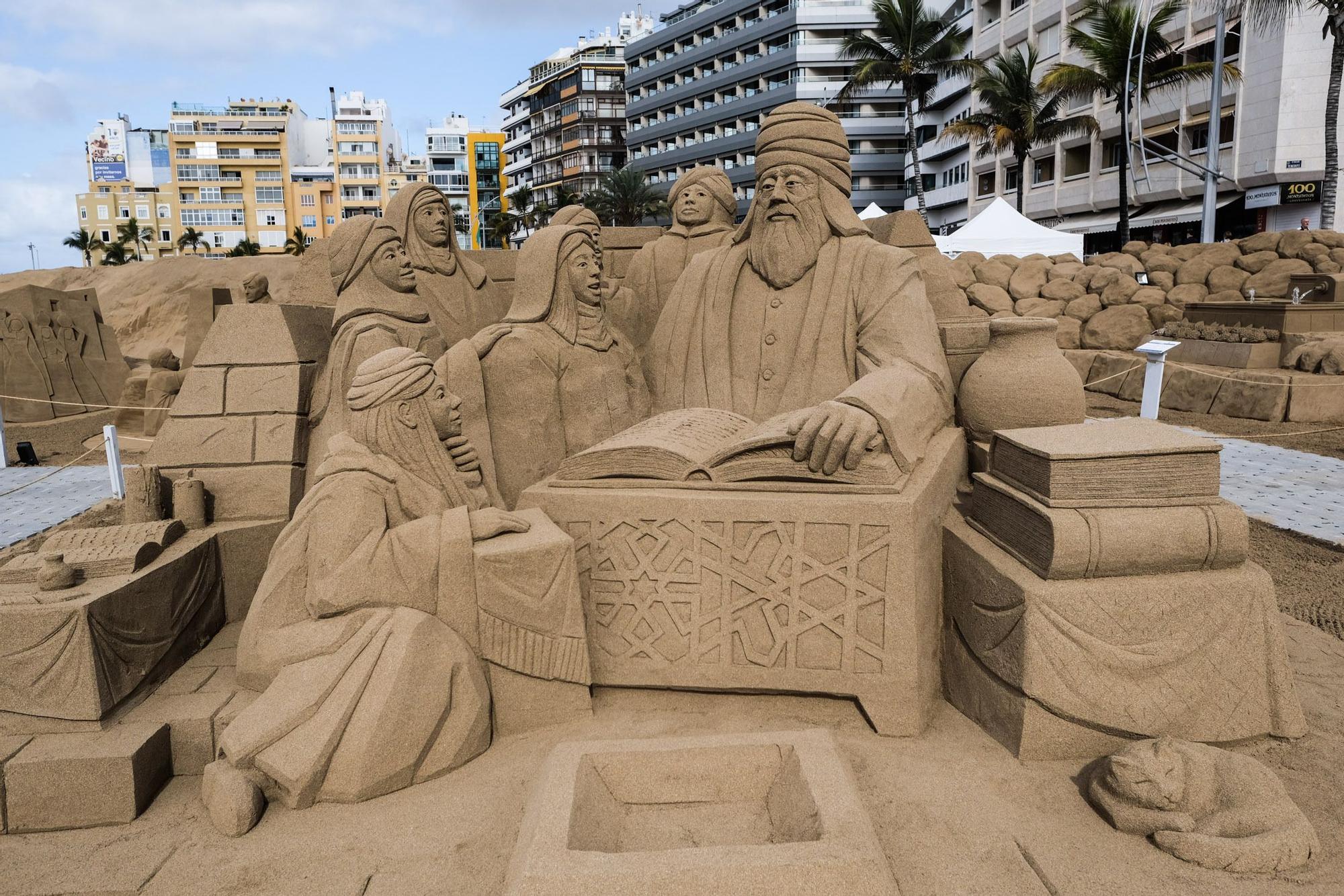 Inauguración del belén de arena en la playa de Las Canteras (3/12/2021)