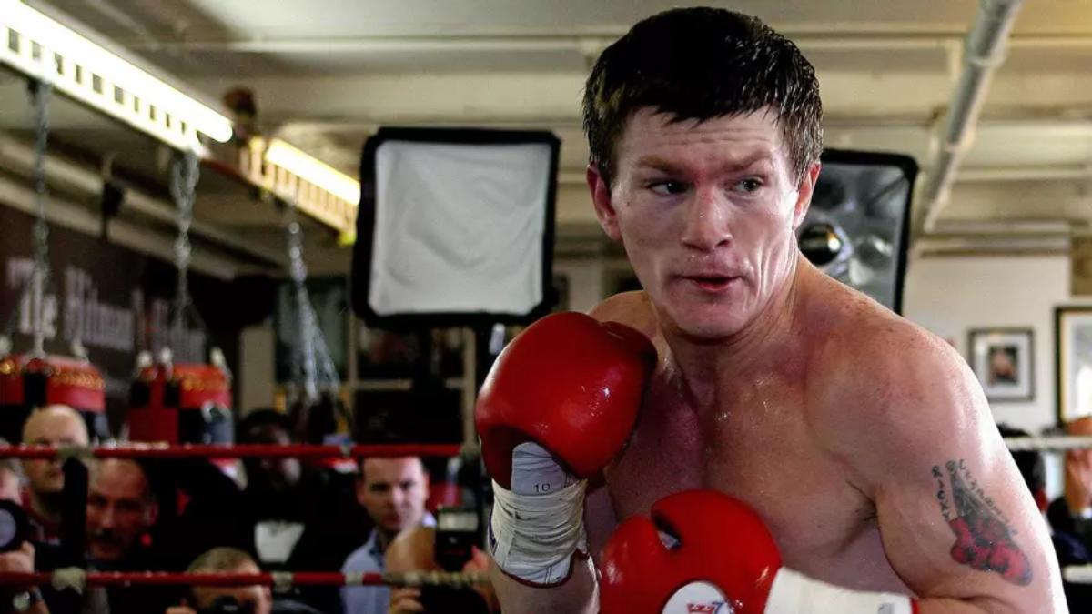 Ricky Hatton, durante un entrenamiento en un gimnasio de Denton, cerca de Manchester, en 2007