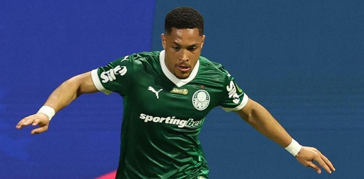 Vitor Roque, con el Palmeiras.