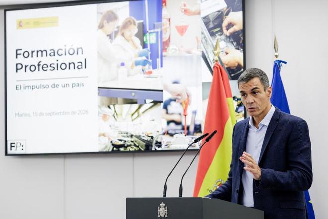 Pedro Sánchez defiende el impulso de la FP: "Hace 8 años estudiarla era una rareza, hoy es el plan A para muchísimos jóvenes"