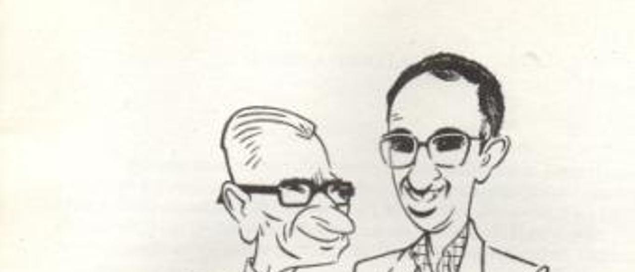 Caricatura de Varela Buxán e Vázquez Pintor feita para Fouce por Fernando Castejón. // F.Castejón