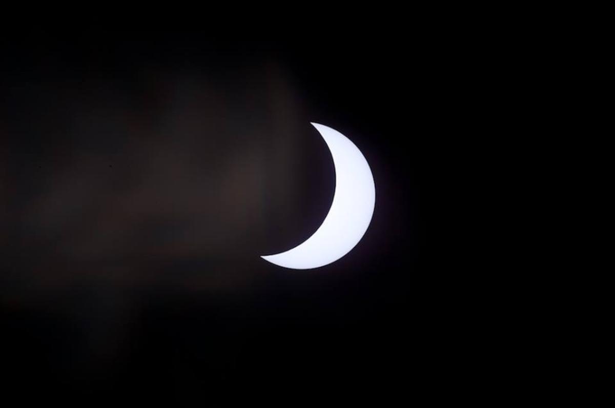 El eclipse solar captado en Indonesia el 9 de marzo de 2016.