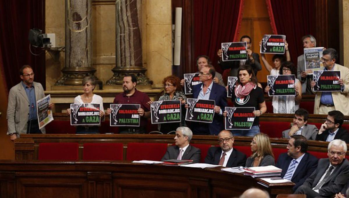 El debate de esta mañana en el Parlament entre Herrera y Mas sobre el conflicto en Gaza