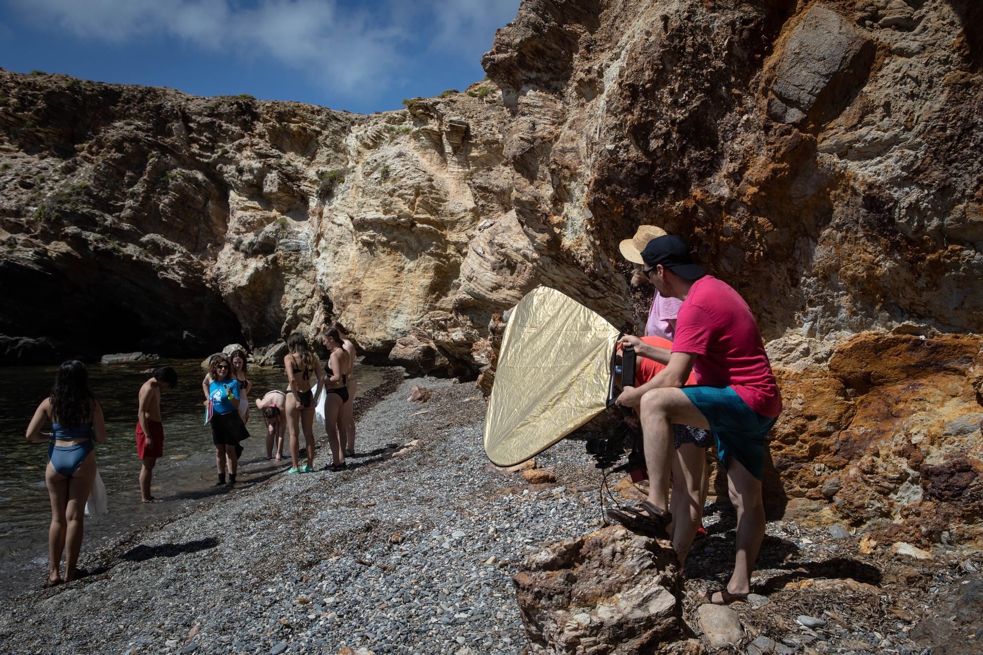 Rodaje de un documental en Cabo de Palos, con Carmelo Gómez como protagonista