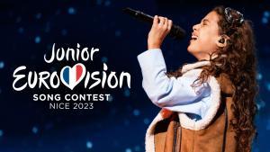 Sandra Valero en el primer ensayo sobre el escenario de Eurovisión Junior 2023
