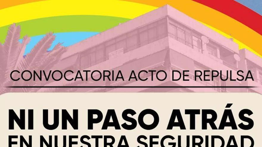 Cartel de la concentración que tendrá lugar este sábado por la noche en Torremolinos en señal de respulsa a las agresiones homófobas en la ciudad costasoleña.