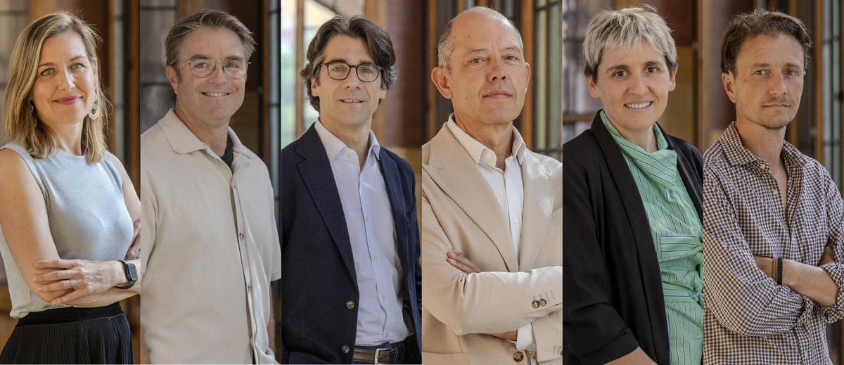 De izquierda a derecha: María Galindo, secretaria de Políticas Digitales de la Generalitat de Catalunya; Carles Ortet, experto en IA, reputación y estrategia de negocio; Pep Martorell, experto en estrategia tecnológica, supercomputación e IA; Jordi Vila Oliva, presidente de UVE Solutions; Noèlia Asensi, CEO de Gsatek; y Jaume Boada, CEO de Bakoffice.ai.