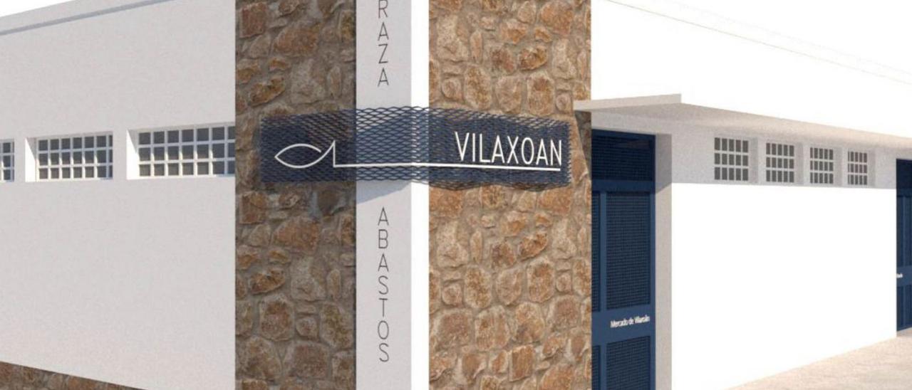 Imagen que presentará la fachada de la plaza de abastos de Vilaxoán tras las obras.  | // CEDIDA