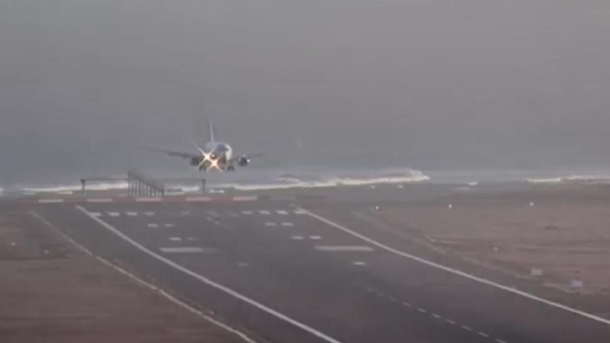 Aterrizaje frustrado en el aeropuerto de Lanzarote