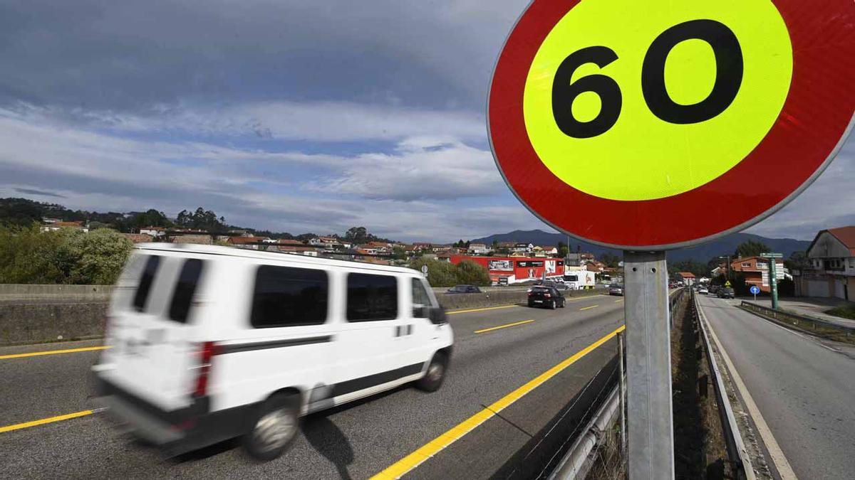 Tramo de la A-55 con velocidad limitada a 60 km/h