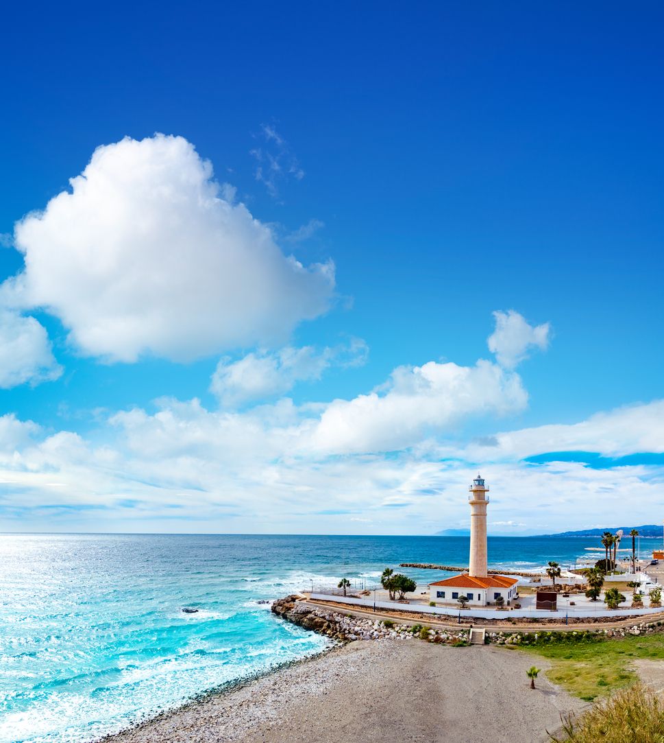 Faro de Torrox, en la Costa del Sol, Málaga