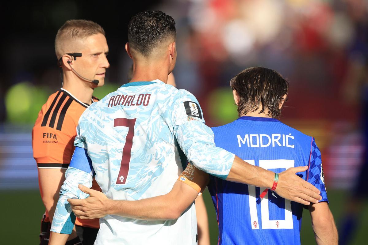 Cristiano Ronaldo y Luka Modric en el Portugal Croacia del Mundial.