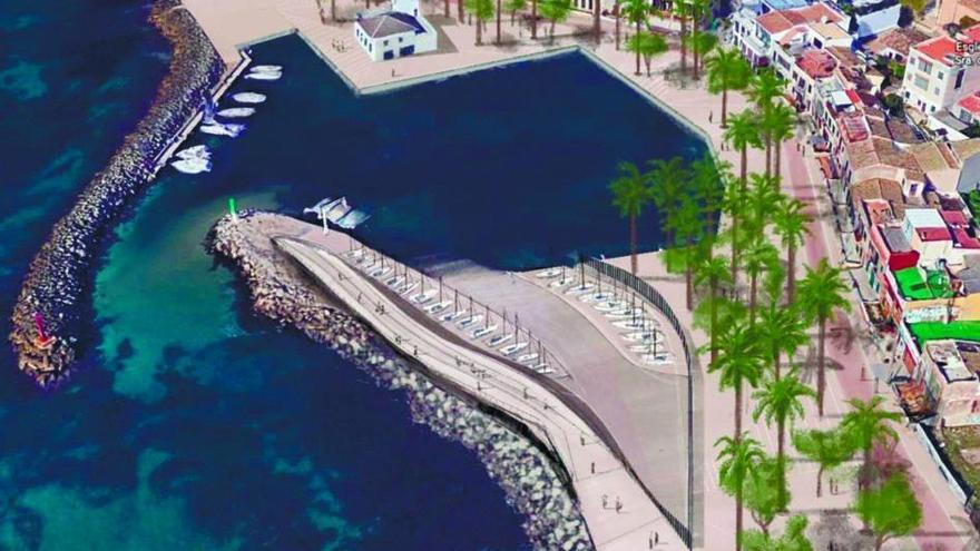Recreación del futuro puerto del Molinar proyectado por la Autoridad Portuaria.