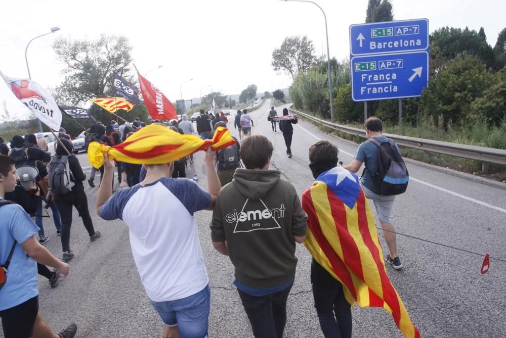 Tall de l'autopista AP-7 a Girona sud per protestar per la sentència del procés