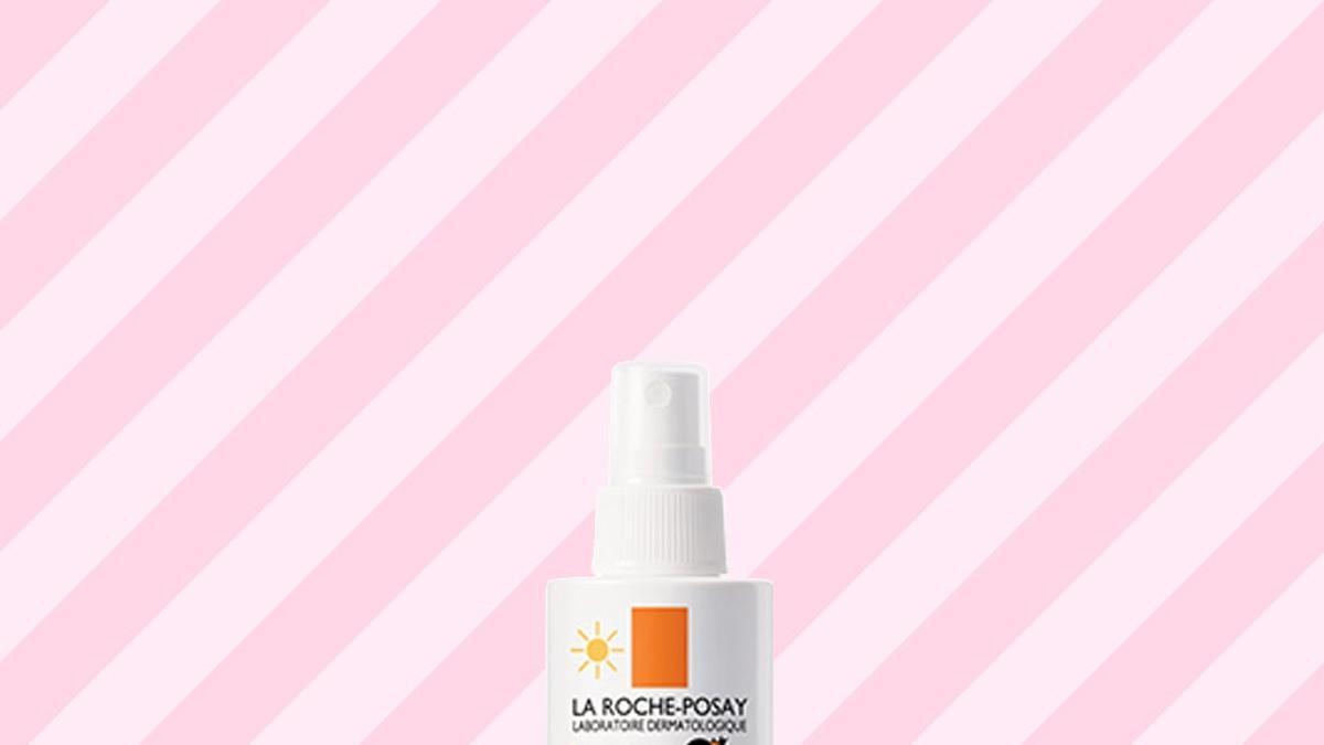 La Roche-Posay Anthelios dermo-pediatrics spray SPF50+ con fondo rosa