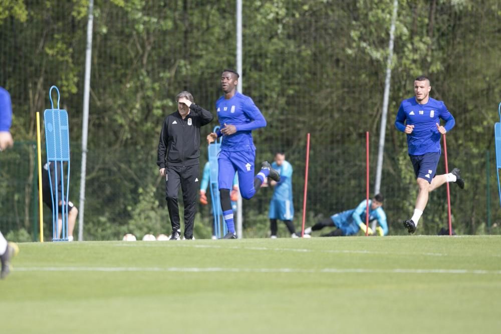 Primer día de Egea en el Oviedo tras su vuelta.