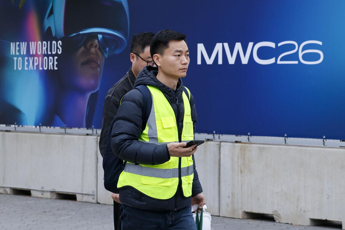 Preparativos del MWC, este sábado 28 de febrero en la Fira de Gran Via.
