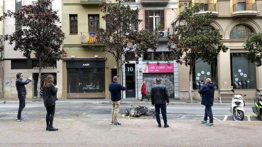 El paseo de Gràcia tras las protestas por Pablo Hasél