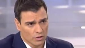 Momento de la entrevista de Sánchez en Tele 5.