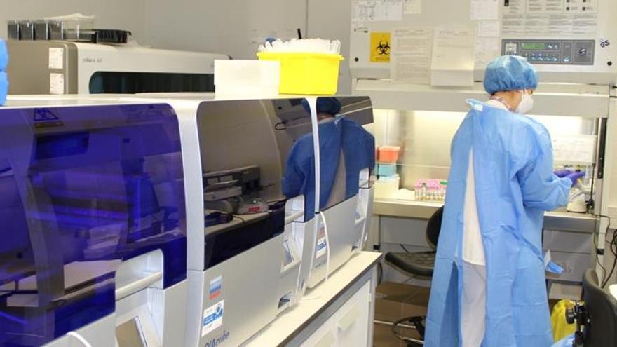 Un laboratori on s&#039;analitzen les proves PCR de covid-19