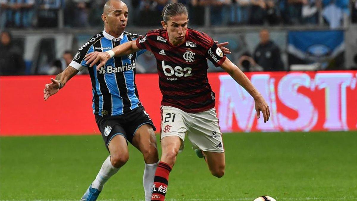 Imagen del duelo de ida entre Gremio y Flamengo
