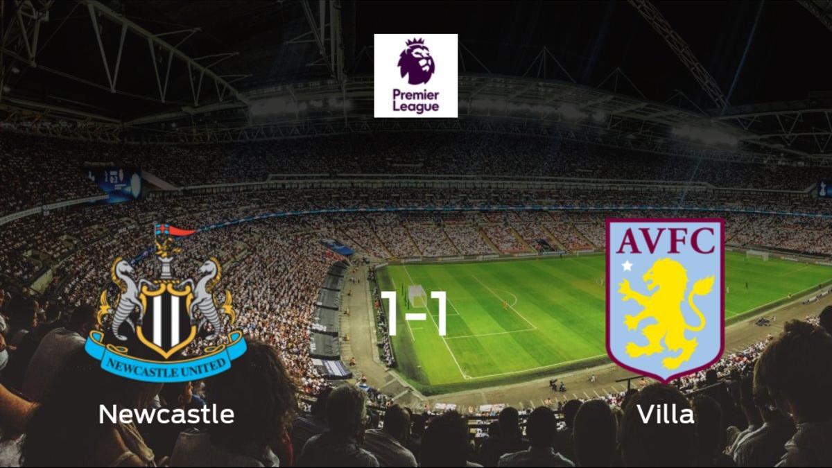 El Newcastle United y el Aston Villa empatan a uno en el St. James' Park