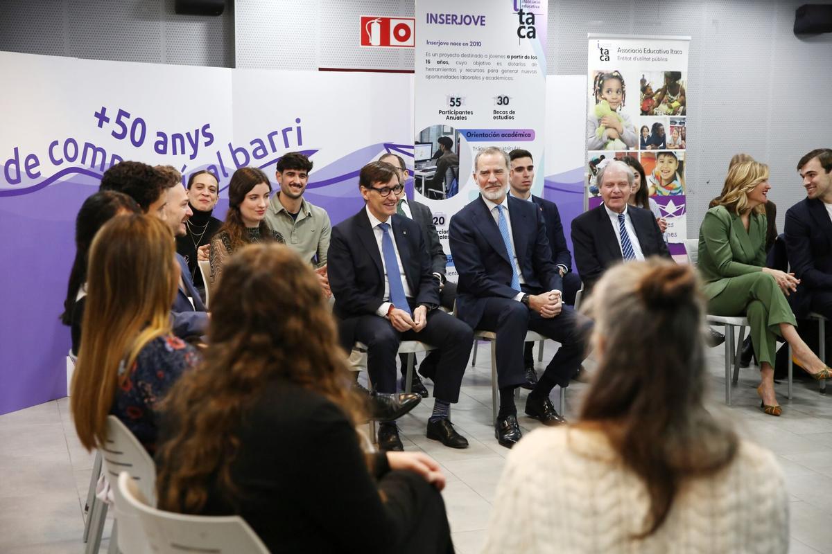 LHOSPITALET DE LLOBREGAT 03/02/2025  Barcelona. El Rey presidirá  el Princesa de Girona CongresFest, acto central del Tour del talent en el Hospitalet de Llobregat. Se ha entregado el Premi Princesa de Girona Social 2025. La Fundació presentará, el nuevo programa Preparats, llestos, IA, en la foto visita del Rey a la Fundació Itaca   FOTO de ELISENDA PONS