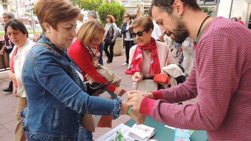 Mesa divulgativa del colectivo AFA instalada ayer en la ciudad.