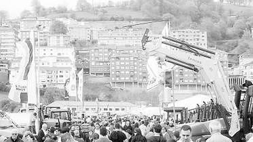 La feria de Tineo, ayer, repleta de visitantes.