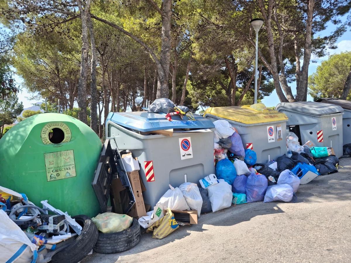 Basura acumulada junto a la zona verde de la Vallesa