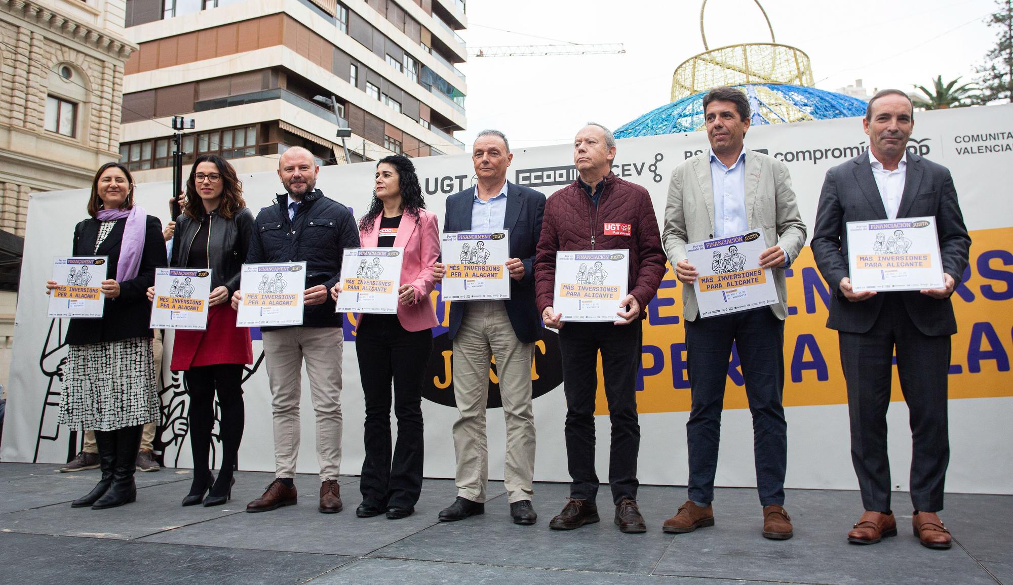 Concentración para reclamar una financiación justa para la provincia de Alicante