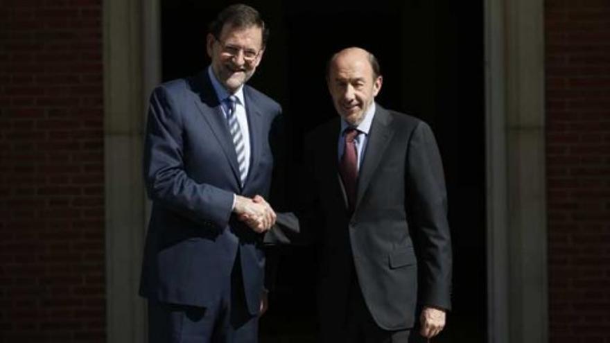 Rajoy y Rubalcaba unen fuerzas ante Europa