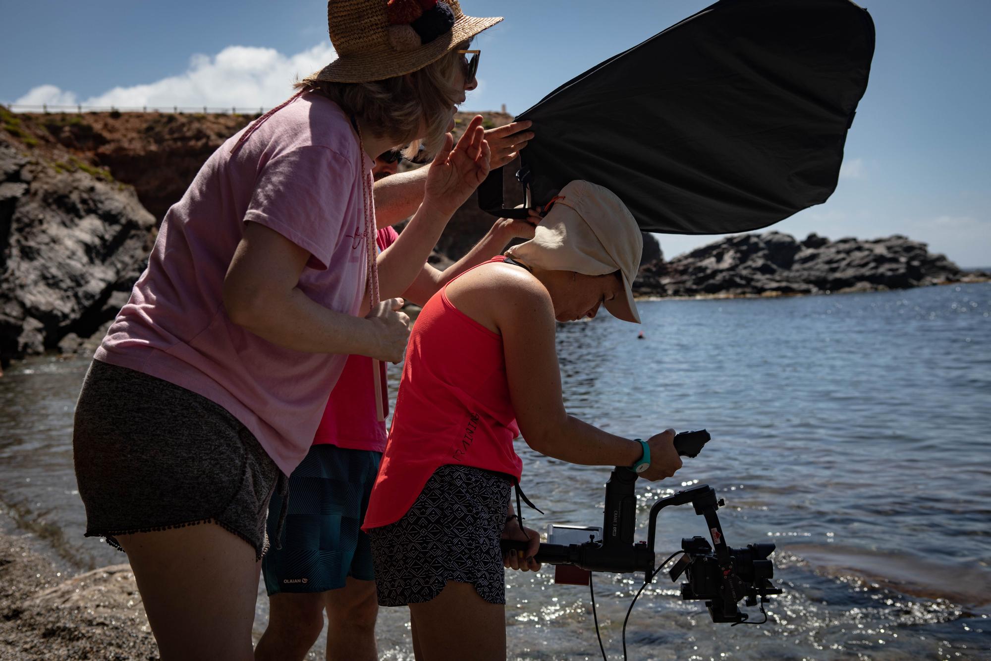 Rodaje de un documental en Cabo de Palos, con Carmelo Gómez como protagonista