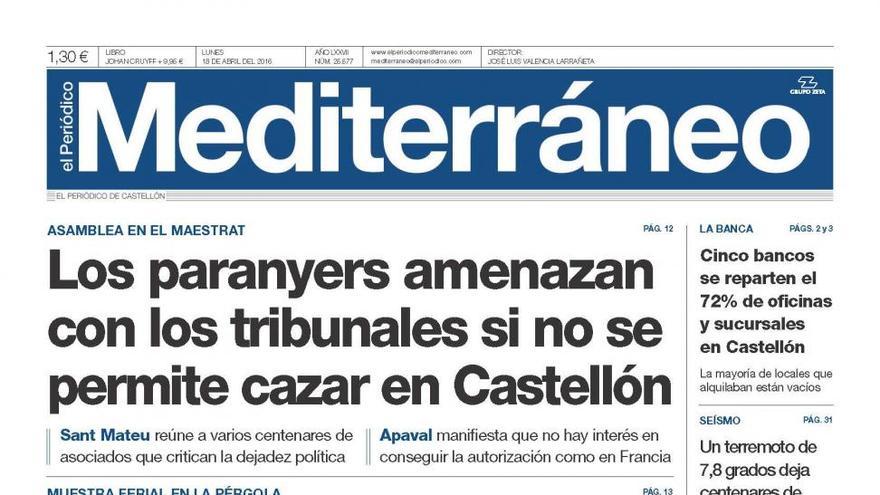 El parany amenaza con los tribunales para poder cazar en Castellón, hoy en Mediterráneo