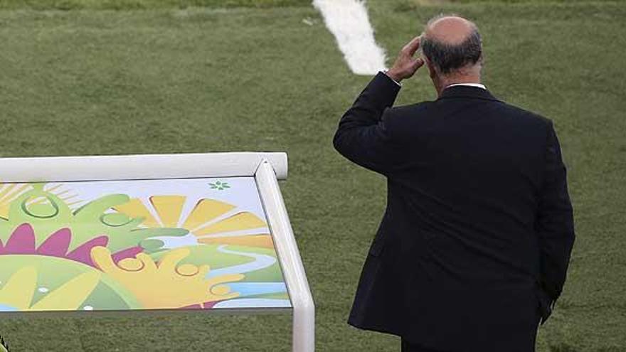 Vicente del Bosque, durante el España - Chile