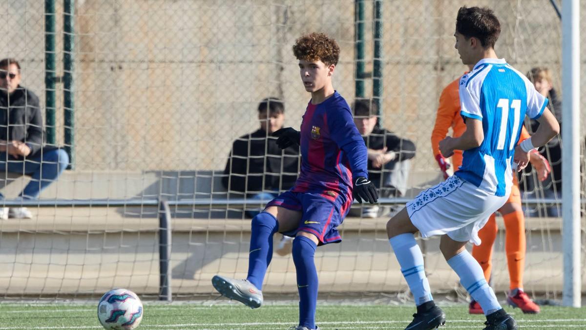 El Barça-Espanyol de la categoría Sub-14 acabó 2-1