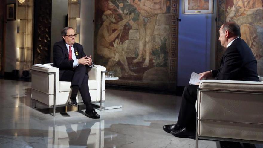 Quim Torra durant l&#039;entrevista a TV3.