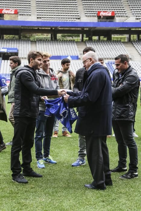 El Oviedo presenta su acuerdo de patrocinio con Interprotección en el Carlos Tartiere