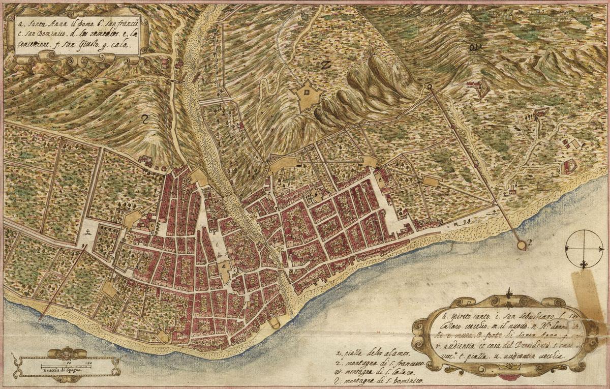 Plano de Las Palmas de Gran Canaria de 1590, obra del ingeniero Leonardo Torriani.
