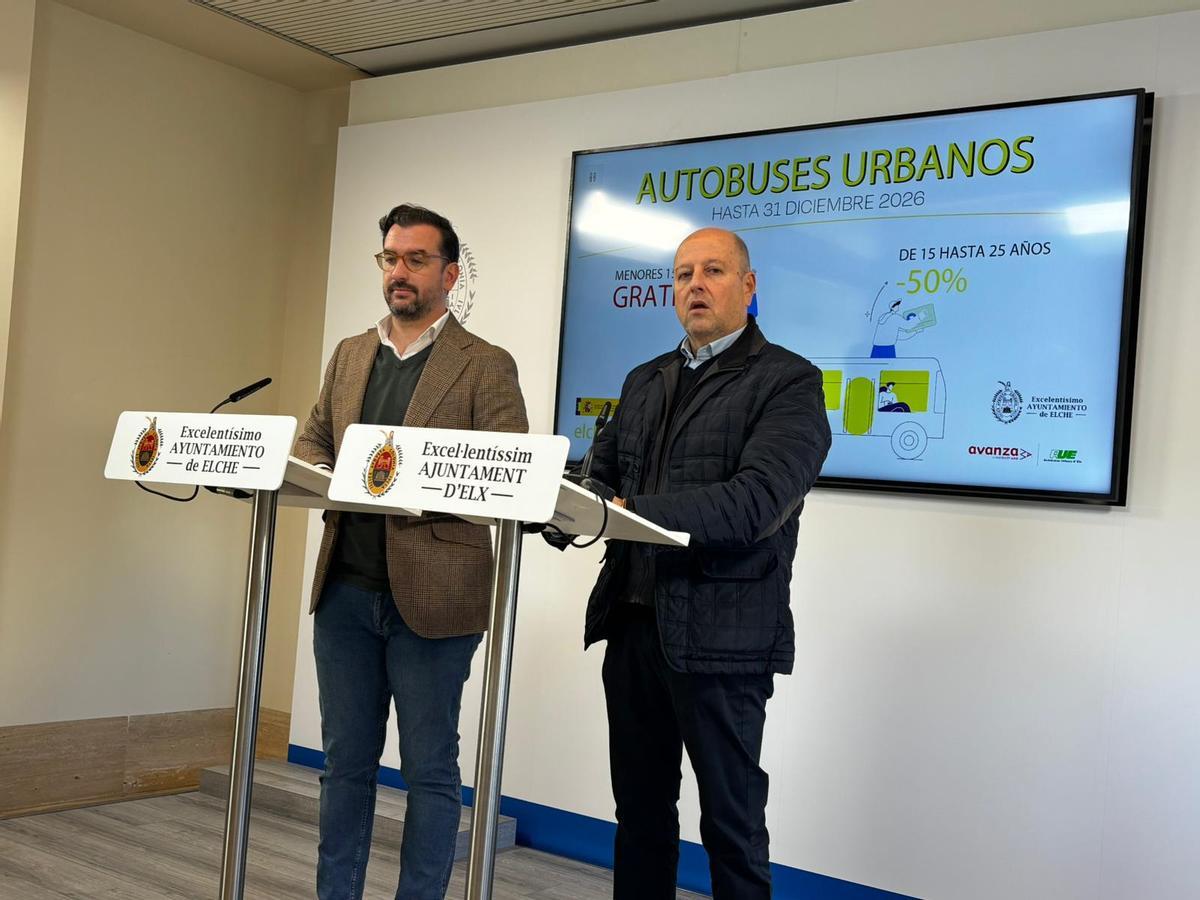 Presentación de los bonos del autobús urbano de Elche este jues por la mañana