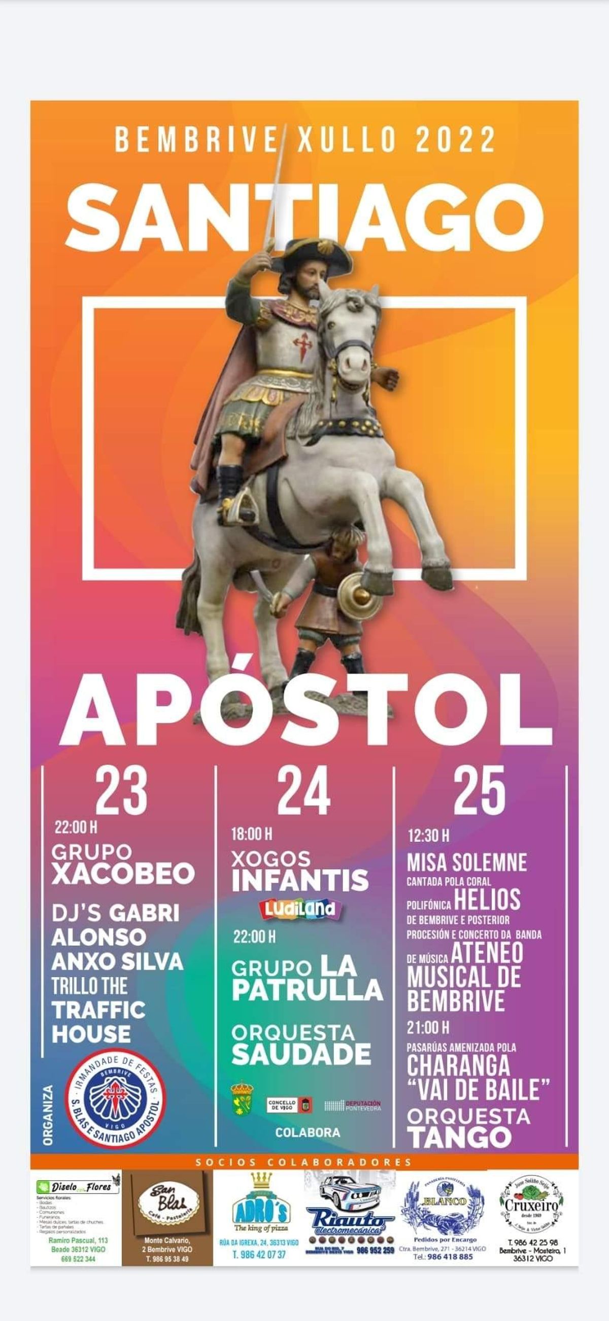 Cartel de las Festas de Santiago Apóstolo en Bembrive