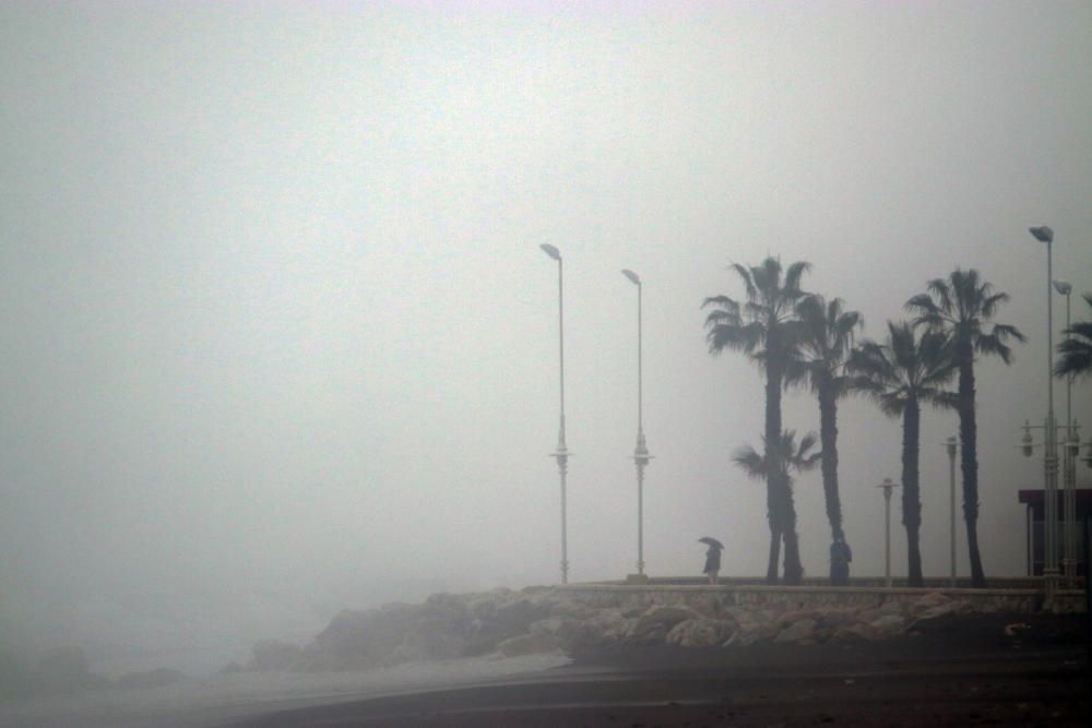 La borrasca Filomena también arrastra vientos y mala mal hasta la costa de Málaga.